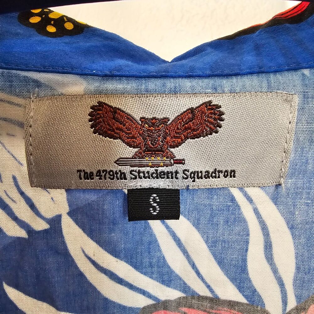 The 479th Student Squadron USAF Hawaiian Shirt Men S 100% Cotton Owl Crest Moral